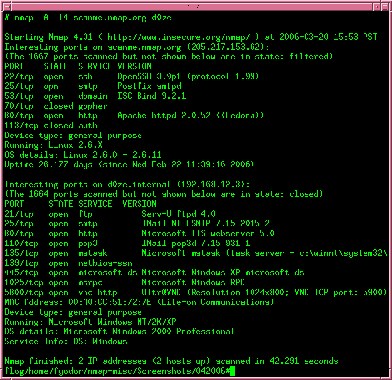 Nmap Network Scanning